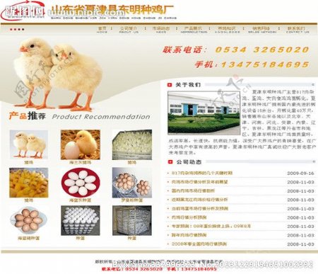 帝国CMS种鸡厂模板图片