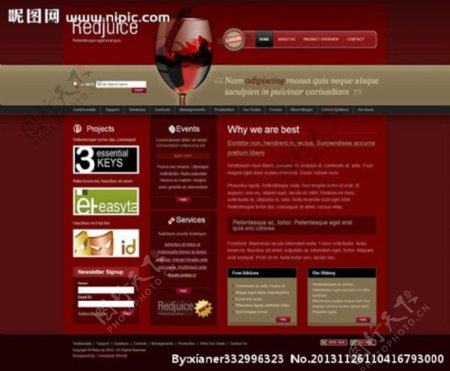 红酒广告html模板图片