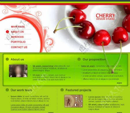 樱桃设计工作室网站模板图片
