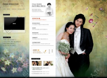 婚纱摄影设计网页模板图片