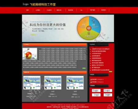 网络公司红黑色调企业网站图片