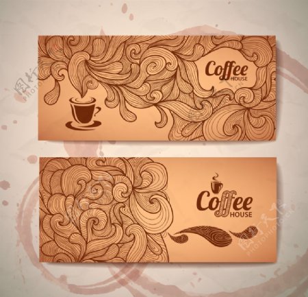 细腻的咖啡卡设计矢量图片