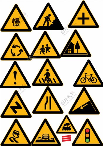 十六种常用警告标志图片