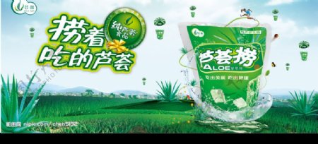 芦荟饮料横幅广告图片