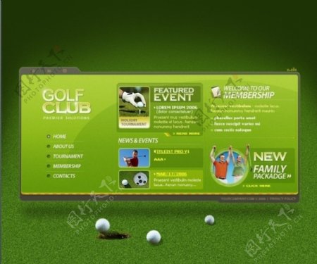 绿色高尔夫欧美模板图片
