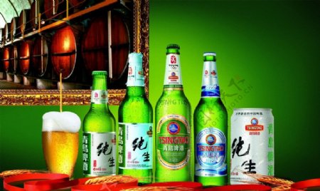 青岛纯生系列啤酒图片