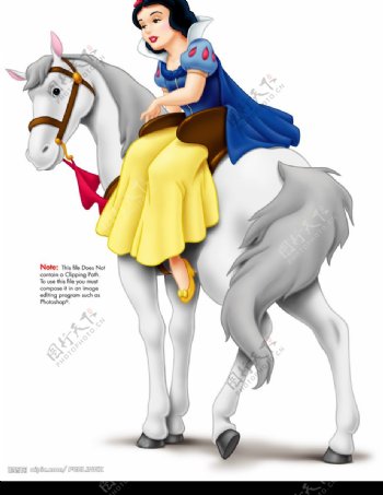 白雪公主系列之公主骑白马图片
