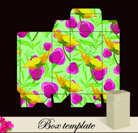 花卉花纹包装盒设计图片