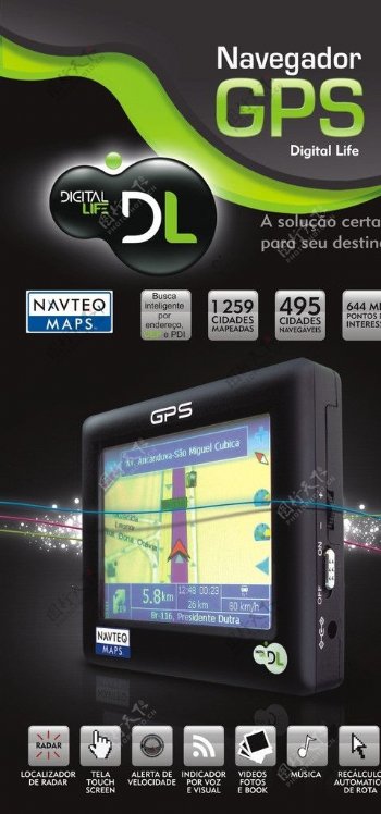 GPS导航仪宣传单张图片