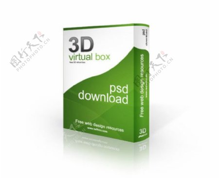 绿色3D软件包装盒图片