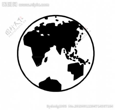 黑色地球白底图片