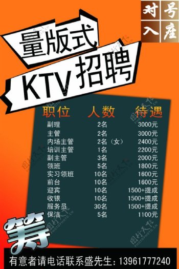 量贩式KTV招聘海报图片