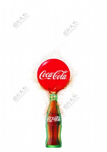 可口可乐平面创意广告玻璃瓶图片