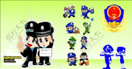 矢量警察和警徽图片