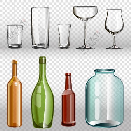 多款酒瓶酒杯包装设计矢量素材