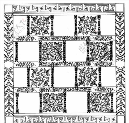 古典纹样方形底纹1