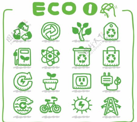 节能环保生态绿色图标