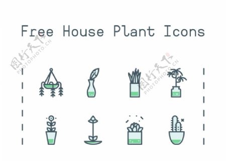 家庭植物图标简单图标