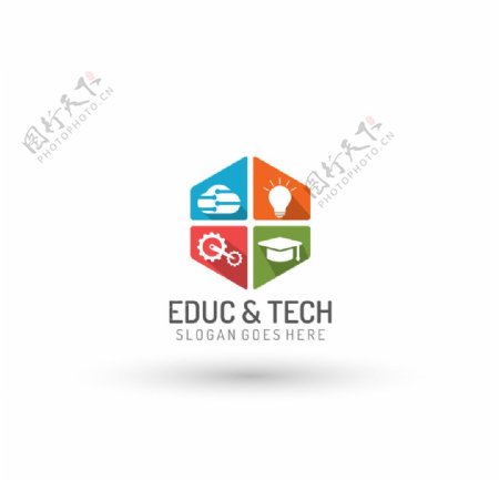 教育与技术徽标模板