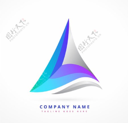 波浪三角形品牌标志