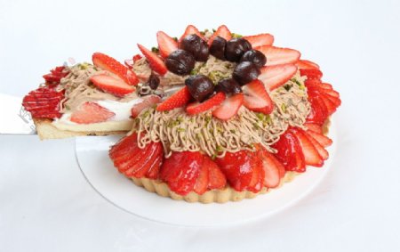 蛋糕法式草莓栗派