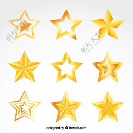 黄色星星图标矢量素材