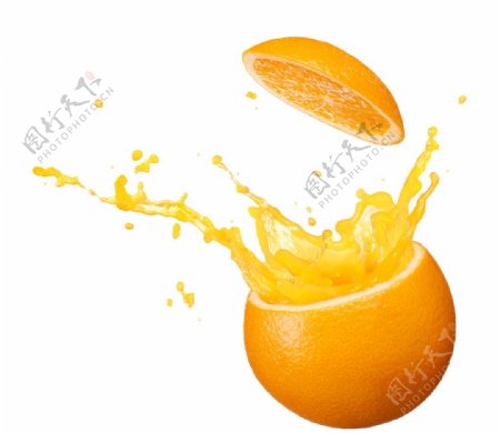 橘橙果汁飞溅高清