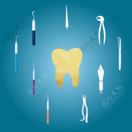 牙科口腔手术矢量工具
