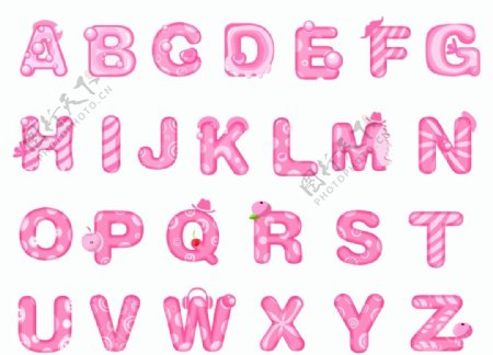 粉红糖果字母