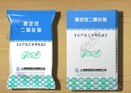 水产消毒剂二氧化氯包装盒效果图