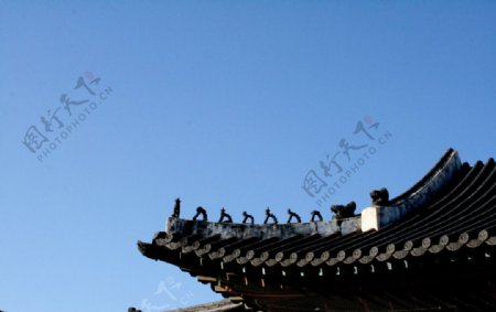 韩国建筑景福宫皇宫房檐