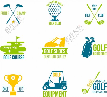 高尔夫比赛培训俱乐部标志