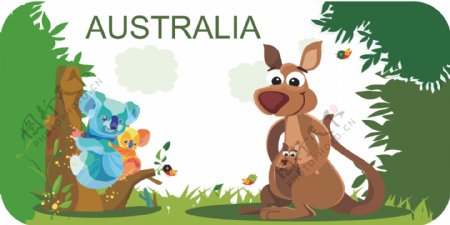考拉袋鼠澳大利亚卡通