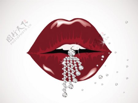 钻石与红嘴唇