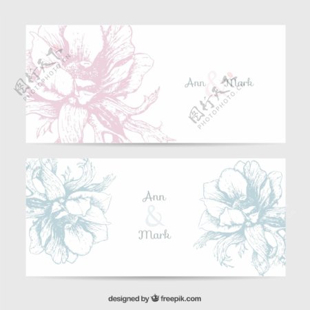 花卉婚礼卡片