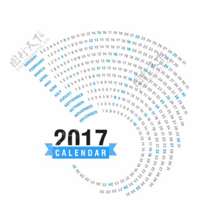 2017年圓圈月曆