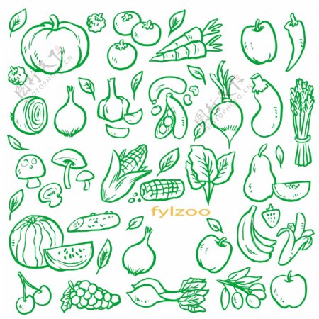 手绘食物蔬菜