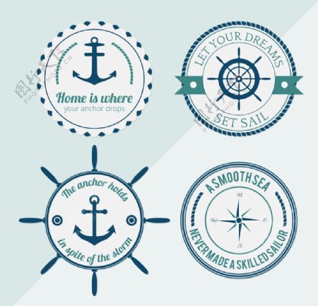 几个圆形的航海徽章