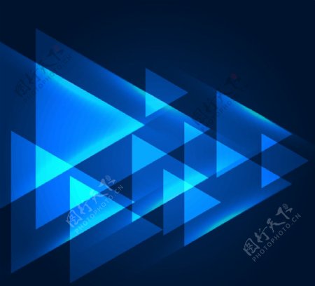 蓝色三角形背景矢量素材