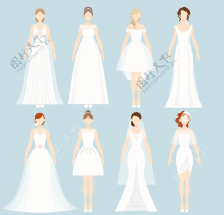 8种不同的婚纱礼服