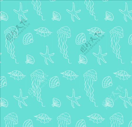 水母和贝壳图案
