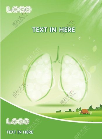 绿色健康肺部海报单页