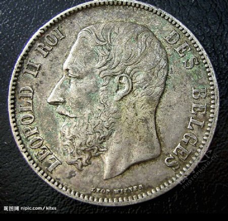1873年比利时5法朗老银币