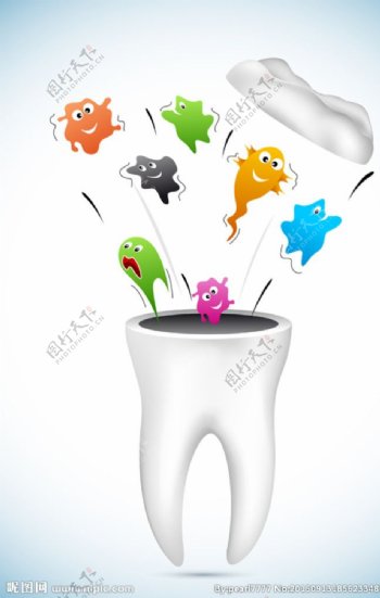 牙齿细菌示意图