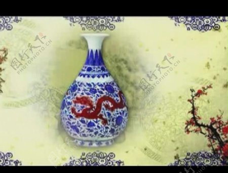 中国青花瓷视频素材