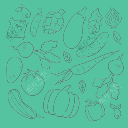 蔬菜素描背景