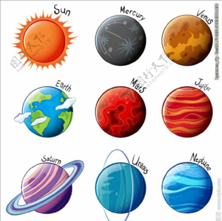 太阳系行星插图