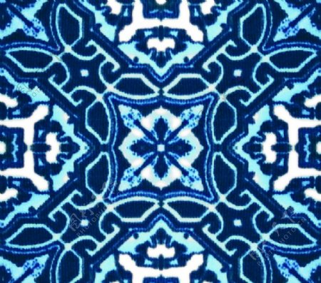 地毯印花几何图蓝色波浪花