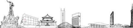广州城市建筑矢量图羊城
