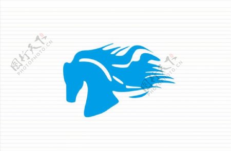 马头马马鬃标志图案logo